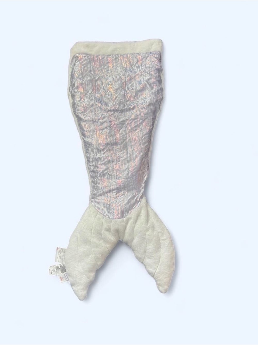Mermaid Tail Plush Blanket - Iridescent Silver and Light Purple / Blue